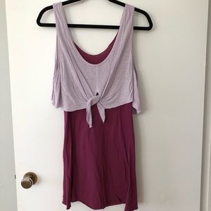 Free People Purple Two-fer tie front dress